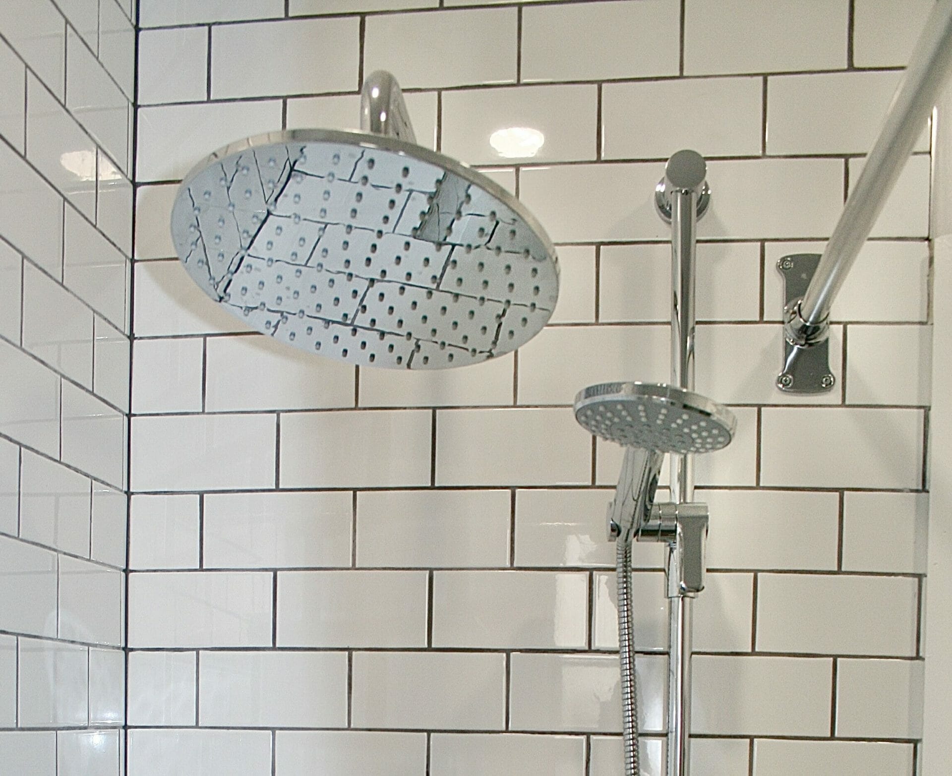 Shower head and controls and faucet installation.