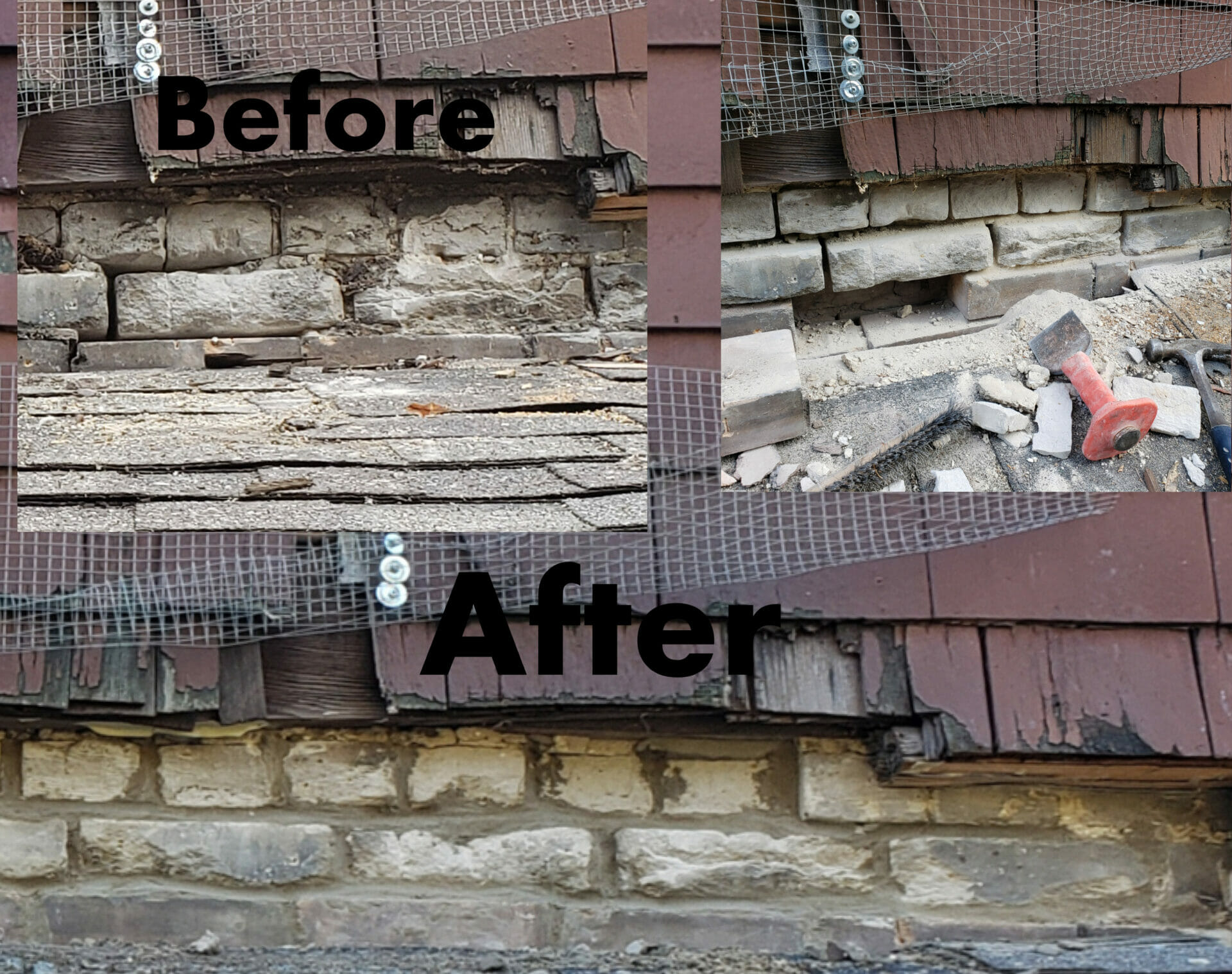 Mortar repair before and after pics
